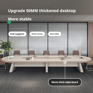 Mesa de Conferencias Redonda Moderna con Acabado de Madera Ecológica, Modular, para 24 Personas, Muebles de Oficina para el Hogar, Fabricante Chino - Product Image 5