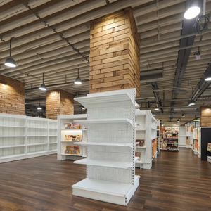 Dual-hai mặt nặng nhiệm vụ bán lẻ kệ trưng bày đa chức năng Kệ siêu thị thép bền sắt gỗ ánh sáng kết thúc cho các cửa hàng - Product Image 1