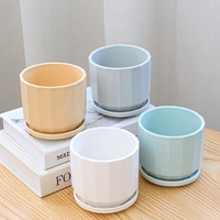 Pots de fleurs en céramique de plantes en argile colorées de haute qualité avec logo pour intérieur et extérieur