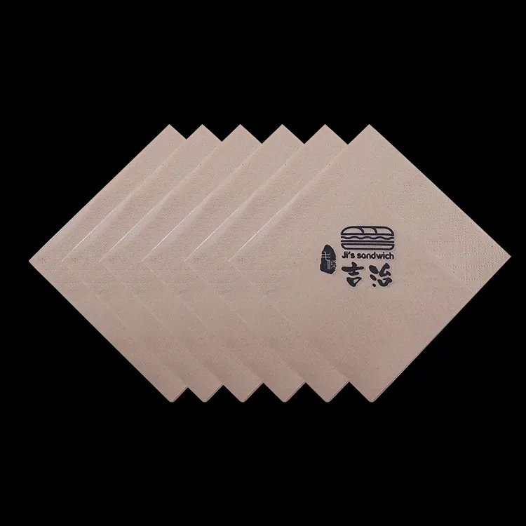 Gran oferta 1/8 servilletas personalizadas dobladas Logo impreso restaurante cena servilletas de papel tisú