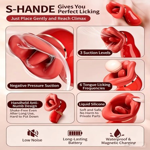 Nuevo Vibrador Estimulador de Succión con Diseño de Labios Rojos para la Masturbación Femenina, Juguete Sexual con Lengua Mágica - Product Image 2
