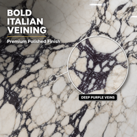 Prix d'une dalle de marbre Calacatta Viola |   Dalles de marbre blanc naturel et violet breccia pour revêtement mural de villa et sol d'hôtel poli 18 mm