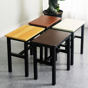 Tabouret domestique simple, carré, en bois épaissi, pour dortoir, formation des étudiants, cantine, utilisation par les adultes, respectueux de l'environnement - Product Image 2