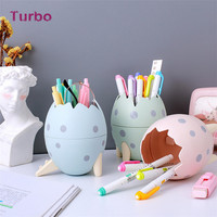 Hoge Kwaliteit Kantoorbenodigdheden Diy Multi-Functionele Kawaii Briefpapier Leuke Creatieve Ei Vormige Plastic Desktop Pen Potlood Holder