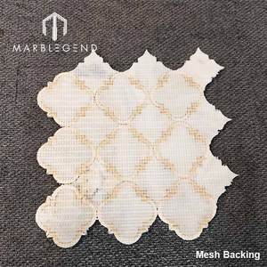 Mosaico di lusso artigianale <span class=keywords><strong>a</strong></span> forma di lanterna con conchiglie e marmo bianco misto, realizzato con tecnica waterjet per pareti e pavimenti di ville. - Product Image 5