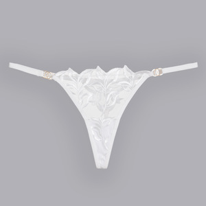 White <b>Sexy</b> Lace Leaf 3D Embroidery Light Breathable Thin Lingerie <b>Set</b> Women Underwire Bra Thong 2 Piece Seductive Women's - Product Image 3