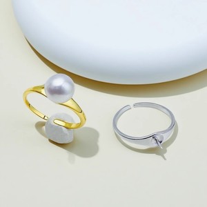 10678 Accesorios de Perlas DIY, Anillo de Plata S925, Base Vacía para Perlas de 10-13mm, Decoración Plateada para Mujer, Tecnología de Incrustación con Garra - Product Image 1