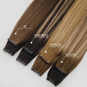 Nuove Extension di Capelli Umani al 100% Vergini, Morbidi <span class=keywords><strong>e</strong></span> Sottili, Europei, Brasiliani, Russi, Effetto Invisibile, Genius Weft, Capelli Naturali - Product Image 1
