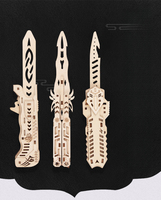 Modèle assemblé en bois lame de griffe pliante couteau militaire en bois couteau de Puzzle éducatif personnalisable