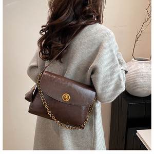 Bolso de hombro para axila Moq bajo directo de fábrica, nuevo bolso ligero de lujo para mujer, bolsos de cadena cruzados informales de cuero suave con monedero - Product Image 3