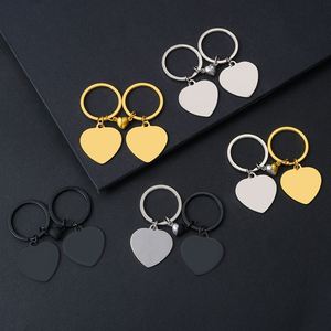Factory Stainless Steel Couple Magnet to Heart Pendant Keychain Laser Carving Logo Printing Photo Blank Material Gift - Product Image 1