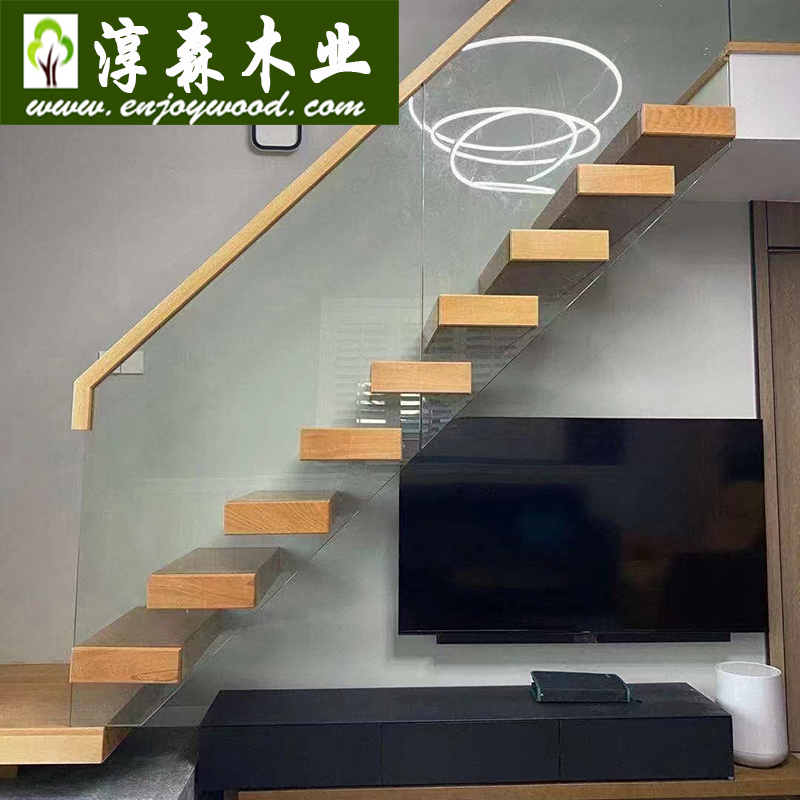 Стеклянная балюстрада, стеклянная балюстрада, корпус для лестницы из дуба, деревянная лестница, поручни для лестницы