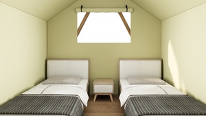 Tente de balcon double couche pour le camping forestier Tente de <span class=keywords><strong>terrasse</strong></span> de luxe avec structure à deux couches Tente de safari de camping avec balcon alpin - Product Image 5