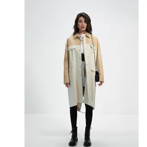 Trench donna taglia unica cappotto invernale femminile manica lunga 100% cotone topcoat