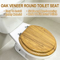 Siège de toilette en bois moulé de style ancien, placage en bois massif, charnière métallique durable, antidérapant, antibactérien, pour salle de bain, fabriqué en Chine