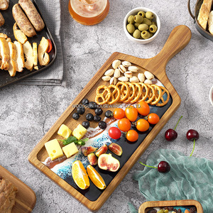 Woodsun Sea Wave resina Acacia madera <span class=keywords><strong>restaurante</strong></span> platos para servir <span class=keywords><strong>comida</strong></span> - Product Image 2