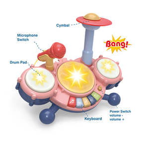 2025 éducation précoce Instrument de musique jouets enfants en plastique électronique <span class=keywords><strong>Jazz</strong></span> tambour <span class=keywords><strong>Piano</strong></span> clavier cymbale musique Microphone guitare - Product Image 3