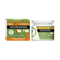 EUNOMIA Crème Masque Capillaire Concentrée à l'Huile d'Argan, Beurre de Karité, Romarin et Kératine – Hydratant et Réparateur pour Cheveux Abîmés