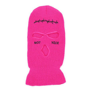 कस्टम बुना हुआ कढ़ाई बैलाकलव पूर्ण चेहरा कवर 3 छेद स्की मास्क पुरुषों और महिलाओं के लिए - Product Image 5