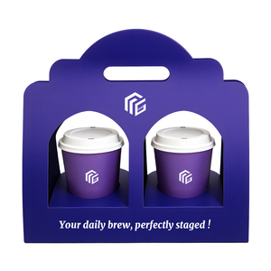 Nuevo Portavasos Personalizado para 2 o 4 Bebidas, con Asa, Protección UV, Papel Artístico de 2mm de Grosor, para Llevar Café, Té o Otras Bebidas Calientes - Product Image 3