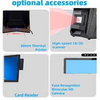 Système de caisse enregistreuse tout-en-un 15,6 pouces, Android Windows 10, écran tactile capacitif 10 points, double écran, machine de facturation, client