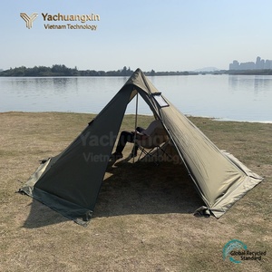 Carpa Trigone de Doble Capa Tipo V, Tela Oxford de Poliéster, Impermeable, Resistente al Viento, Transpirable, Ligera, para Tres Estaciones, para Exteriores - Product Image 5