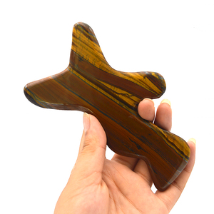 Große Tiger Eye Stone Gesicht Körper Gua Sha Kratz massage Gesichts werkzeug Akupunktur Therapie Trigger punkt Behandlung - Product Image 1