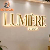 Enseigne murale 3D rétroéclairée personnalisée pour entreprise, lettres 3D LED rétroéclairées, signalétique métallique illuminée pour logo d'entreprise