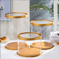 Boîte à gâteau de mariage ronde transparente avec couvercle, 6 " 8 " 10 ", emballage cadeau pour gâteau d'anniversaire