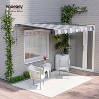 Auvent rétractable manuel en aluminium Hooeasy pour jardin, balcon, terrasse, cour, protection solaire