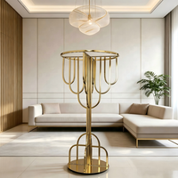 Decoración Moderna y Elegante para Fiestas de Boda, Soporte de Flores de Hierro Dorado de 35 Pulgadas de Alto para Centros de Mesa de Boda