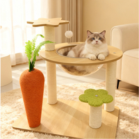 Arbre à chat avec condo, poteau à gratter en sisal, plateforme d'escalade, jouet pour chat peu encombrant pour petit appartement