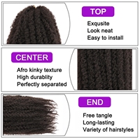 Extensions de Cheveux Synthétiques Afro Crépus Bouclés 100g 18 Pouces Faux Locs Crochet Marley Cheveux Tressés Cheveux Synthétiques Marley