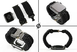 Paracord bileklik için IWatch Ultra SE 8/7/6/5/4/<span class=keywords><strong>3</strong></span>/<span class=keywords><strong>2</strong></span>/1 kordonlu saat 38mm 40mm 41mm 42mm bileklik 550 Paracord saat kayışı - Product Image 2
