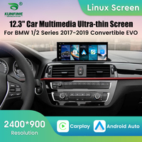 Radio para Auto KUNFINE de 12.3 Pulgadas con Sistema Linux para BMW Serie 1/2 2017-2019 Convertible, Sistema EVO, Reproductor Multimedia, GPS, Navegación, Carplay