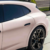 Film adhésif vinyle super mat rose baie effet litchi, imperméable, pour tuning automobile et moto