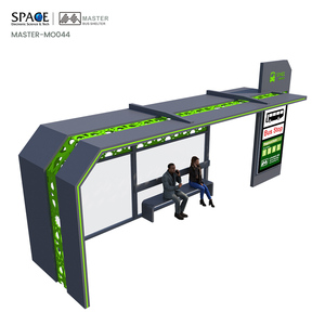 Ngoài trời đường phố đồ nội thất Tùy chỉnh hình xe buýt nơi trú ẩn dẫn ánh sáng hộp khung nhôm vật liệu thép 12V sử dụng chung mipis publicidad - Product Image 2