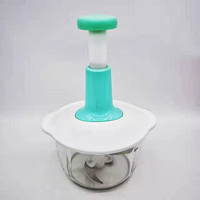 Picadora Manual de Alimentos con Recipiente Grande de 1.5L, Picadora de Verduras, Carne, Frutas y Hierbas, Prensa Manual para Ajo y Cebolla