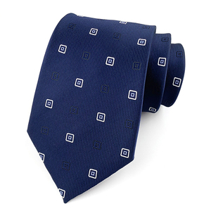 Venta al por mayor 8cm Jacquard patrón estilo poliéster corbata hecha a mano a rayas hombres de negocios corbata - Product Image 5