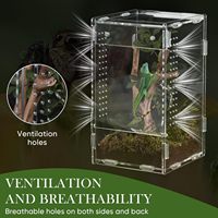 Terrarium rectangulaire en acrylique ZF Reptile avec haute transparence et ventilation - Enclos d'élevage pour araignées, mantes, geckos, serpents de maïs