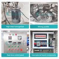 Cuve de mélange à double enveloppe en acier inoxydable à 3 couches, à couvercle ouvert, pour la fabrication de ketchup, de savon liquide, de gel douche, de liquide vaisselle, de shampoing