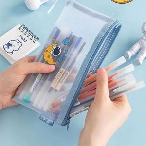 Clear Transparent Large Capacity Kawaii Cute Plastic School Kid Pencil Case & <b>Bags</b> for Zipper Bill Storage <b>Bag</b> - Product Image 1