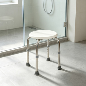 Chaise de douche Lida en acier inoxydable, hauteur réglable 32 cm x 35-45 cm, siège de salle de bain - Product Image 1