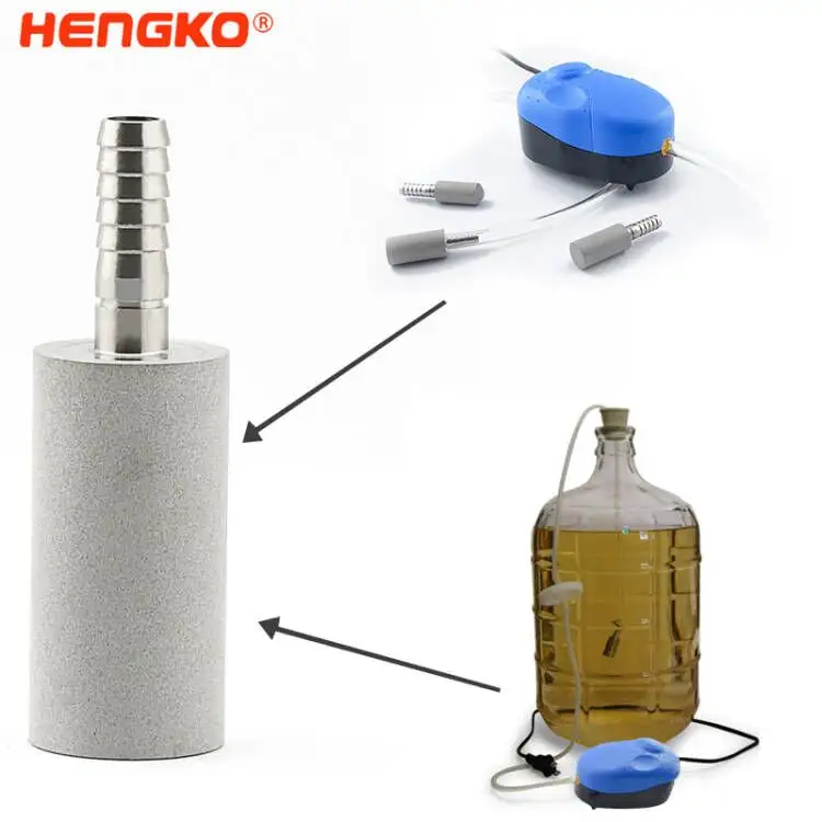HENGKO - موزع فقاعات النانو متعدد الأغراض من الفولاذ المقاوم للصدأ 316L، معدن مسامي متكلس، مولد أوزون ونظان الأكسجين في الحجر الهوائي