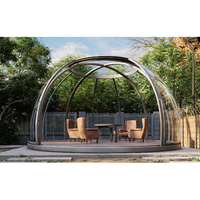 Dôme préfabriqué transparent pour jardin, villa, camping, avec structure en aluminium et design minimaliste