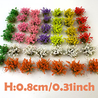 Matériel de décoration DIY pour mini-landscape, base de table de sable, 28 pièces de touffes de fleurs rondes de 8 mm, échelles HO et N