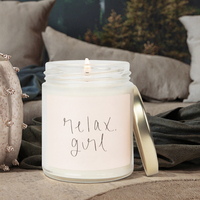 Bougie parfumée Sweet Water Decor Relax Girl à la menthe poivrée, au cèdre, à la clou de girofle et à l'eucalyptus pour la maison |   Pot transparent de 9 oz, durée de combustion de 40 heures, non toxique