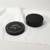 Boîte en métal noir personnalisée de 1 oz, 2 oz, 3 oz, 5 oz avec couvercle, pot en métal pour baume à lèvres, boîte de rangement ronde pour bougie parfumée