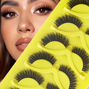 <span class=keywords><strong>Faux</strong></span> <span class=keywords><strong>cils</strong></span> en bande effet vison, spectaculaires, volumineux et effilés, sur plateau jaune vif, super volumineux, pour portraits et séances de nuit - Product Image 4