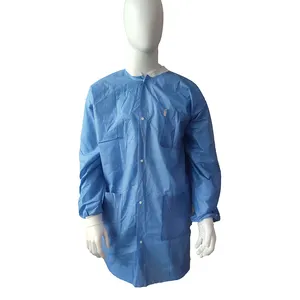 Y tá chà phù hợp với phòng thí nghiệm nha khoa áo khoác với đan cổ áo và đan còng phòng khám đồng phục phẫu thuật bệnh viện quần áo bác sĩ phòng thí nghiệm Áo khoác